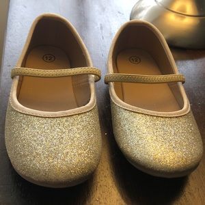 Gold slip on shoes